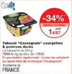 Monoprix Cassegrain - taboule cassegrain courgettes & poivrons dorés offre
