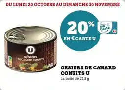 U Express Gesiers de canard confits u offre