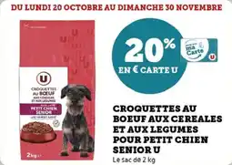 U Express Croquettes au boeuf aux cereales et aux legumes pour petit chien senior u offre