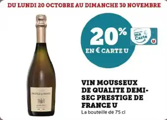 U Express Vin mousseux de qualite demi sec prestige de france u offre