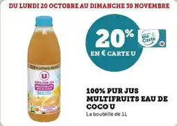 U Express 100% pur jus multifruits eau de coco u offre