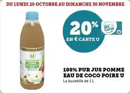 U Express 100% pur jus pomme eau de coco poirs u offre