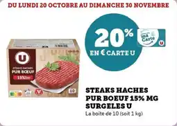 U Express Steaks haches pur boeuf 15% mg surgeles u offre