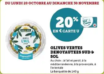 U Express Olives vertes denoyautees sud & sol offre