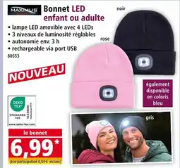 Norma Maximus Bonnet LED enfant noir offre