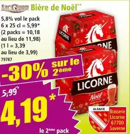 Norma Licorne Bière de Noël offre