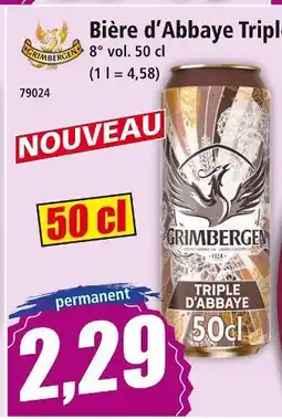 Norma Grimbergen Bière d'Abbaye Triple offre