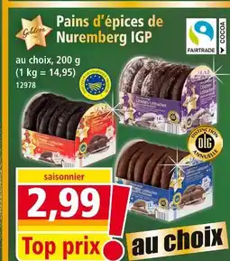 Norma Geldrea Pains d'épices de Nuremberg IGP offre