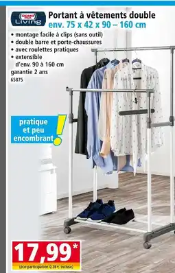 Norma DOMO PAK LIVING Portant à vêtements double offre