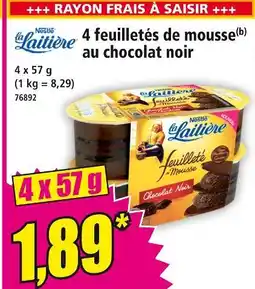Norma La Laitière 4 feuilletés de mousse au chocolat noir offre
