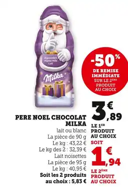 Super U Milka Père Noël Chocolat offre
