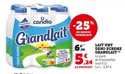 Super U Grandlait Lait UHT demi-écrémé offre
