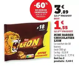 Super U Nestlé - mini barres chocolatees lion offre