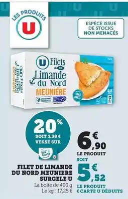 Super U U - filet de limande du nord meuniere surgele offre
