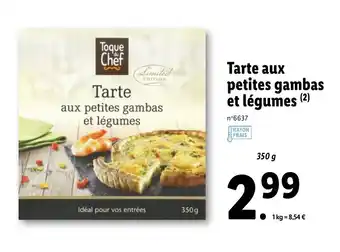 Lidl Tarte aux petites gambas et légumes offre