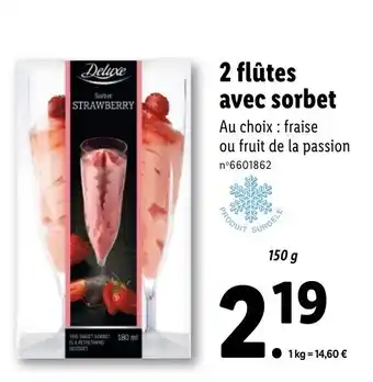 2 Flûtes avec sorbet