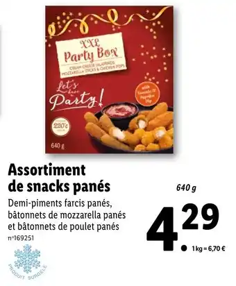 Lidl Assortiment de snacks panés offre