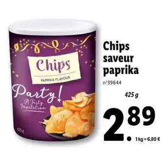 Lidl Chips saveur paprika offre