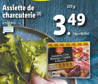 Lidl Assiette de charcuterie offre
