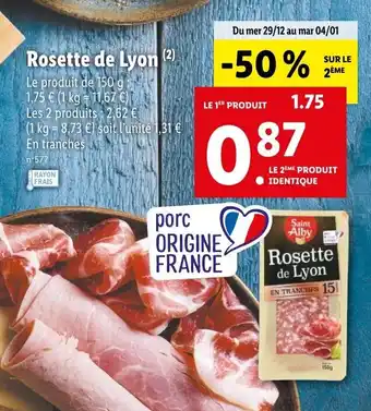 Lidl Rosette de lyon offre