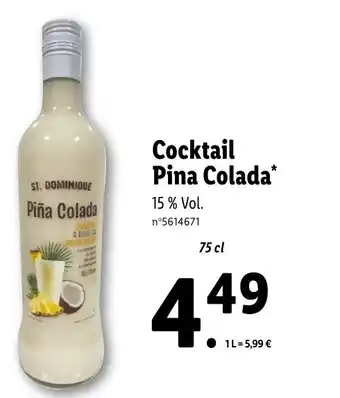 Lidl Cocktail pina colada offre