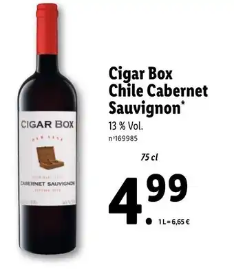 Lidl Cigar box chile cabernet sauvignon offre