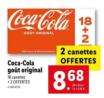 Lidl Coca-cola goût original offre