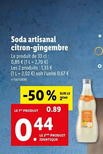 Lidl Soda artisanala citron-gingembre offre