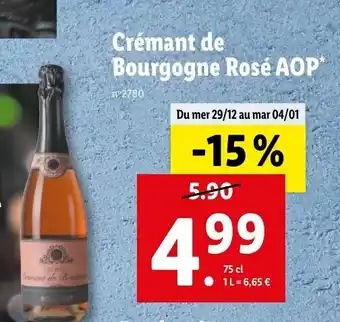 Lidl Crémant de bourgogne rosé AOP offre