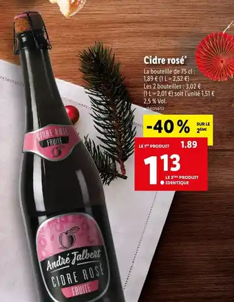 Lidl Cidre rosé offre