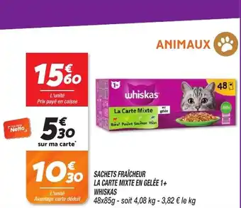 Sachets fraîcheur la carte mixte en gelée 1+ whiskas