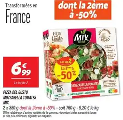Netto Pizza del gusto mozzarella tomates mix offre