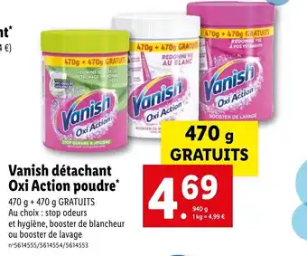 Lidl Vanish détachant oxi action poudre offre