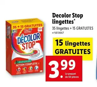 Lidl Decolor stop lingettes offre