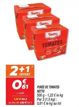 Netto Purée de tomates netto offre