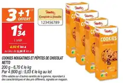 Netto Cookies nougatines et pépites de chocola netto offre