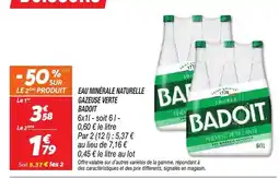 Netto Eau minérale naturelle gazeuse verte offre