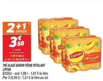 Netto Thé glacé saveur pêche pétillant lipton offre