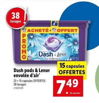 Lidl Dash pods & lenor evolée d'air offre