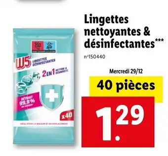 Lidl Lingettes nettoyantes & désinfectantes offre