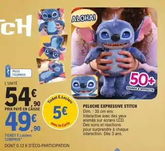 E.Leclerc Peluche expressive stitch offre