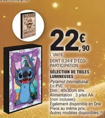 E.Leclerc Sélection de toiles lumineuses offre