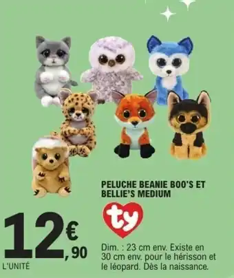 E.Leclerc Peluche beanie boo's et bellie's medium offre