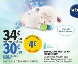 E.Leclerc Manon, lumi mouton nuit étoilée 3 en 1 offre