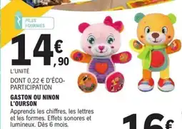 E.Leclerc Gaston ou ninon l'ourson offre