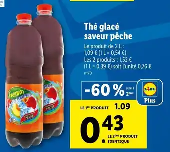 Lidl Thé glacé saveur pêche offre