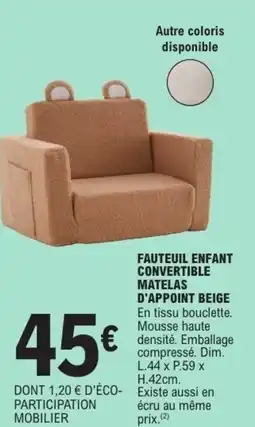 E.Leclerc Fauteuil enfant convertible offre
