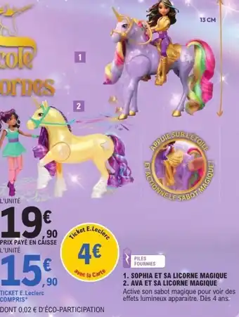 E.Leclerc Sophia et sa licorne magique, ava et sa licorne magique offre