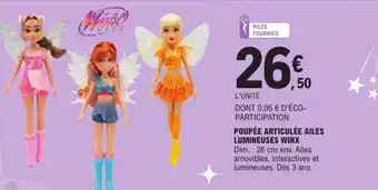 E.Leclerc Poupée articulée ailes lumineuses winx offre