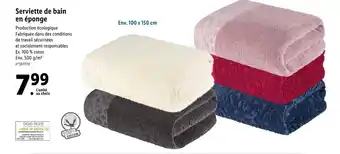 Lidl Serviette de bain en éponge offre